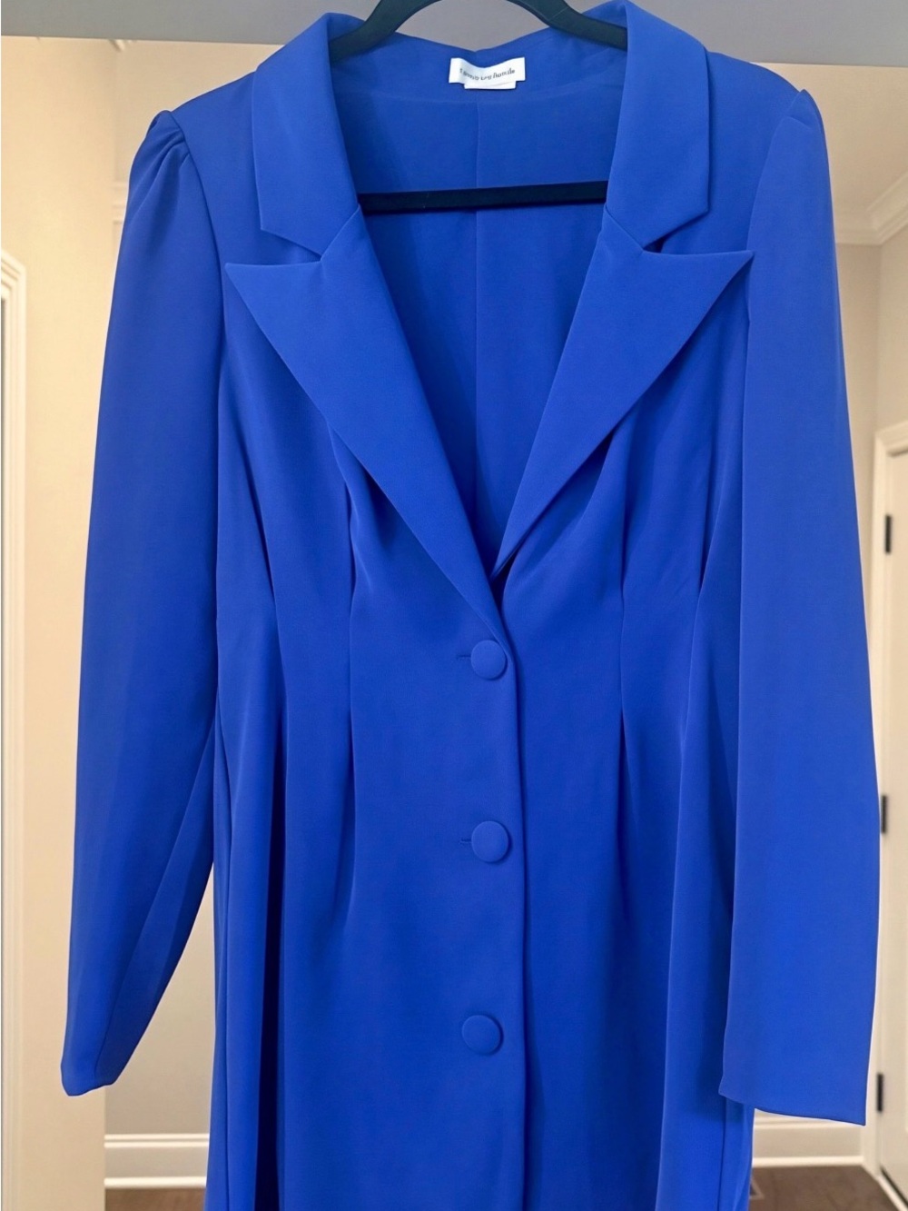 Electric Blue Women's Tailored Long Coat